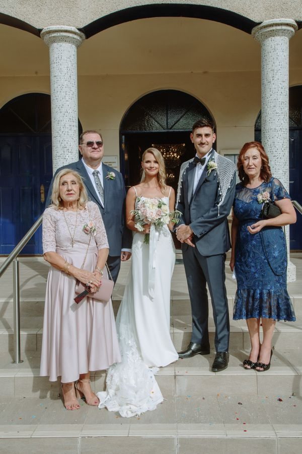 Becky and George's wedding day in Barton, frame 157