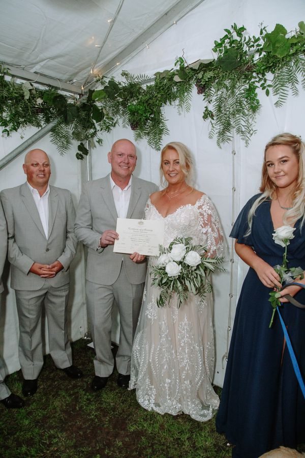 Andrea and Matt's wedding day in Hobart, frame 150