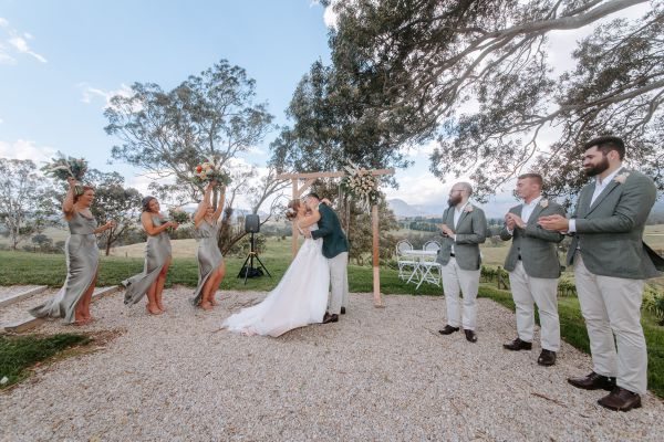 Claire and Brayden's wedding day in Megalong Valley, frame 085