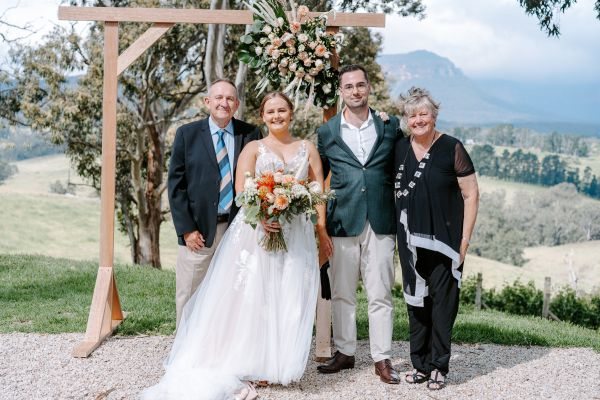Claire and Brayden's wedding day in Megalong Valley, frame 103