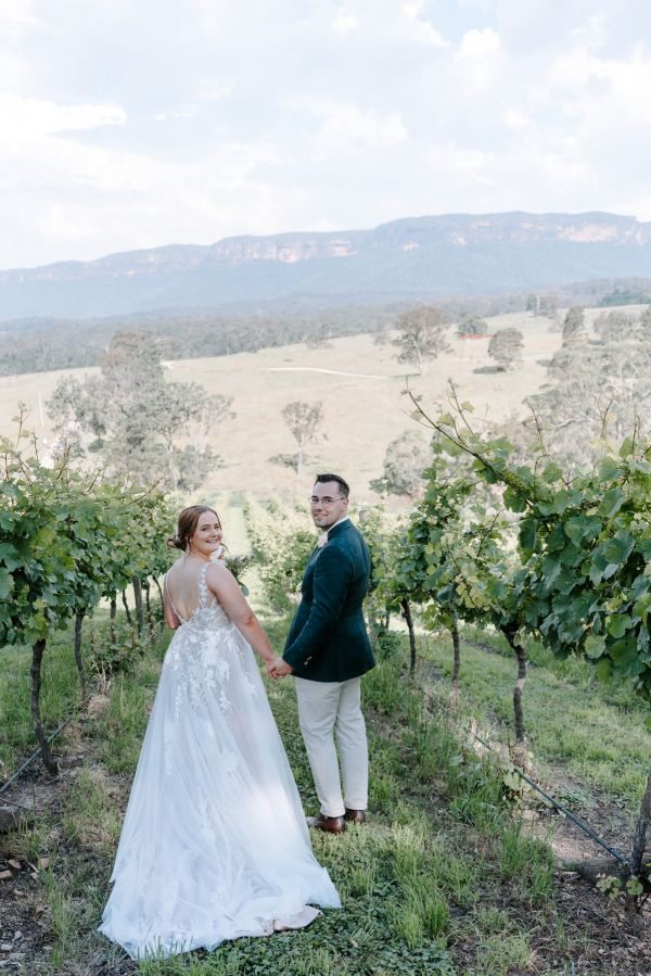 Claire and Brayden's wedding day in Megalong Valley, frame 109
