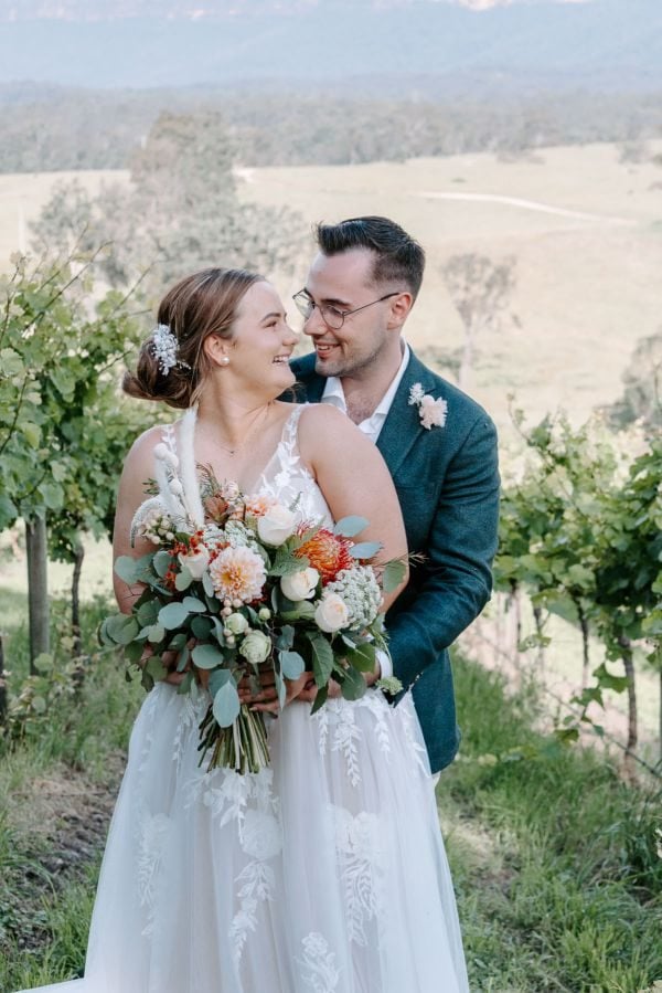 Claire and Brayden's wedding day in Megalong Valley, frame 112