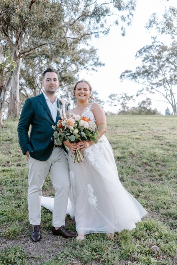 Claire and Brayden's wedding day in Megalong Valley, frame 118