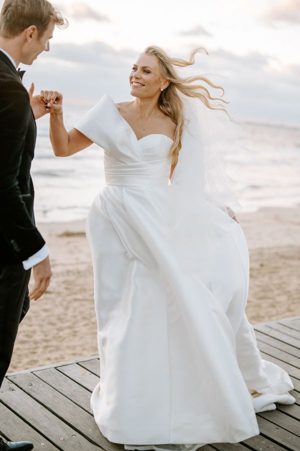 Emmett and Karmen's wedding day in St Kilda, frame 091