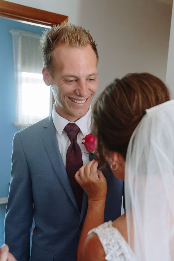 Tania and Jamie's wedding day in Kings Meadows, frame 055