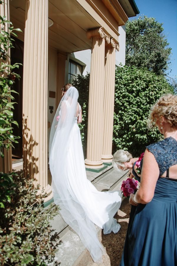 Tania and Jamie's wedding day in Kings Meadows, frame 079