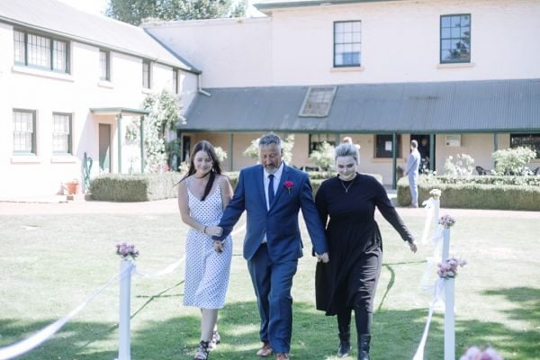 Tania and Jamie's wedding day in Kings Meadows, frame 085