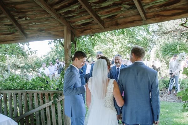 Tania and Jamie's wedding day in Kings Meadows, frame 097