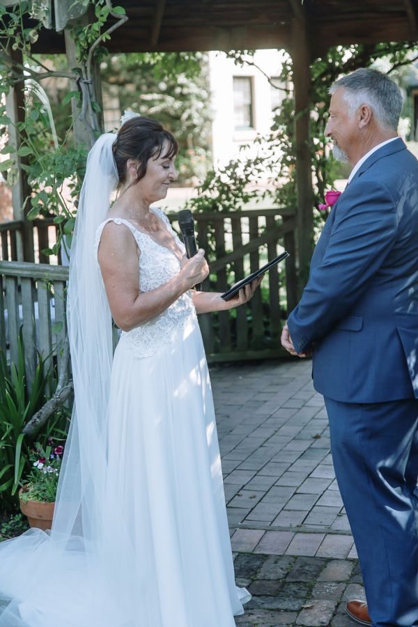 Tania and Jamie's wedding day in Kings Meadows, frame 109