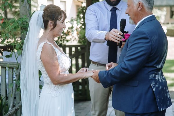 Tania and Jamie's wedding day in Kings Meadows, frame 112