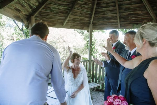 Tania and Jamie's wedding day in Kings Meadows, frame 118