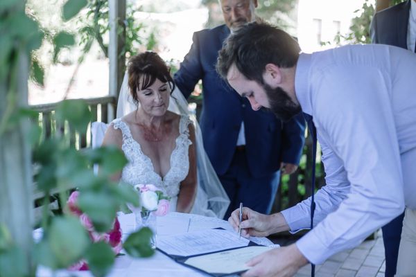 Tania and Jamie's wedding day in Kings Meadows, frame 124