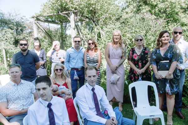 Tania and Jamie's wedding day in Kings Meadows, frame 130