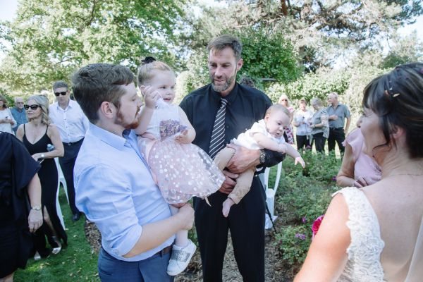 Tania and Jamie's wedding day in Kings Meadows, frame 151