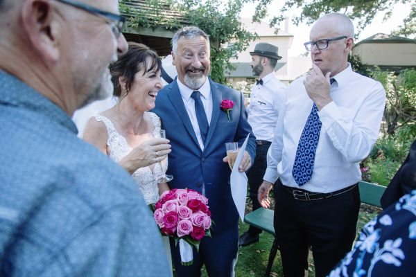 Tania and Jamie's wedding day in Kings Meadows, frame 157