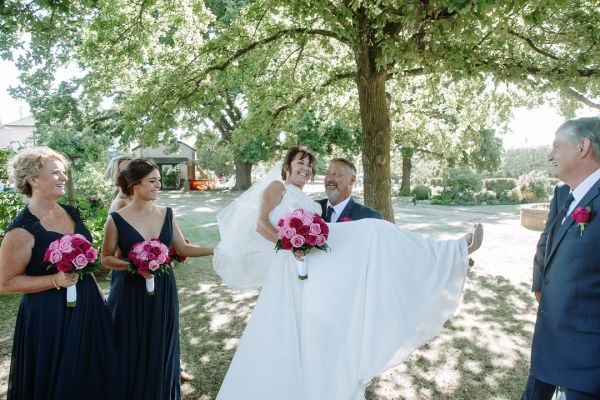 Tania and Jamie's wedding day in Kings Meadows, frame 190