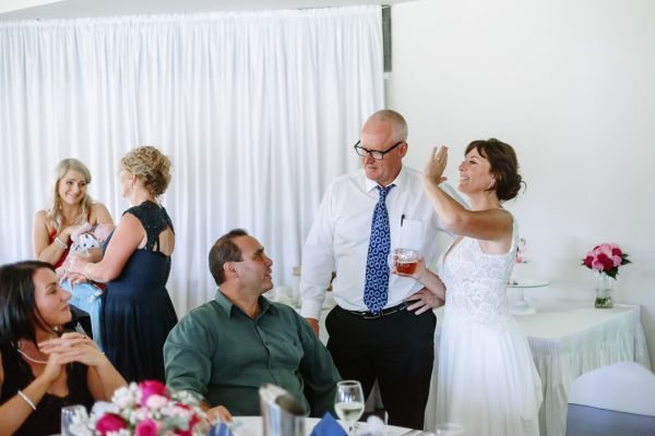 Tania and Jamie's wedding day in Kings Meadows, frame 271
