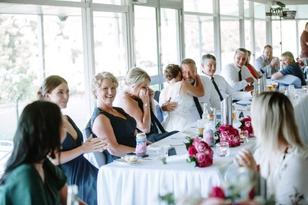 Tania and Jamie's wedding day in Kings Meadows, frame 280