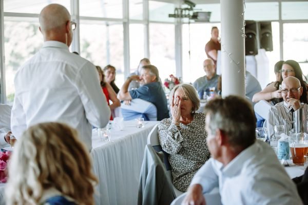 Tania and Jamie's wedding day in Kings Meadows, frame 286