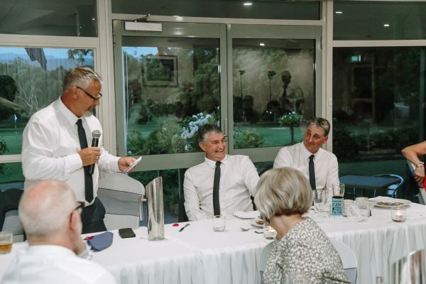 Tania and Jamie's wedding day in Kings Meadows, frame 325