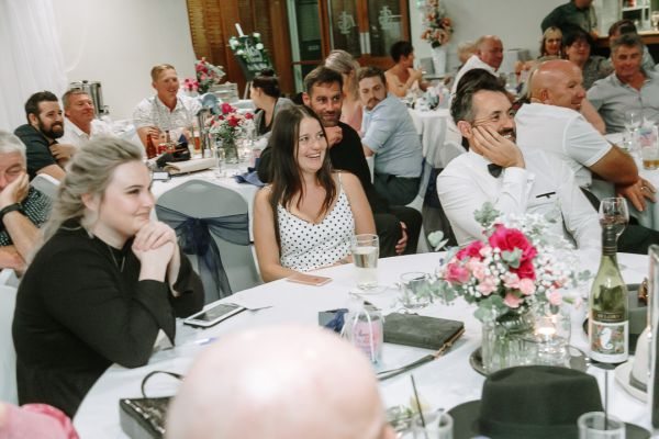 Tania and Jamie's wedding day in Kings Meadows, frame 334