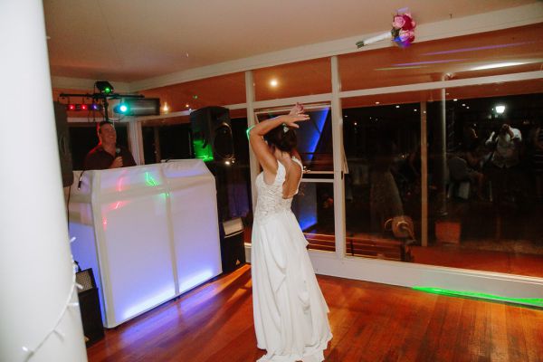 Tania and Jamie's wedding day in Kings Meadows, frame 373