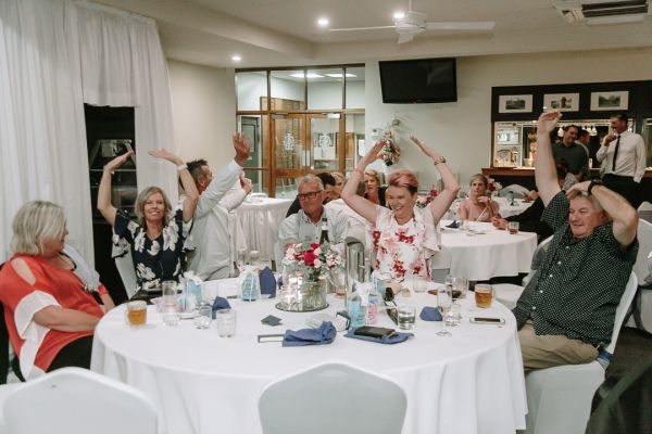 Tania and Jamie's wedding day in Kings Meadows, frame 382