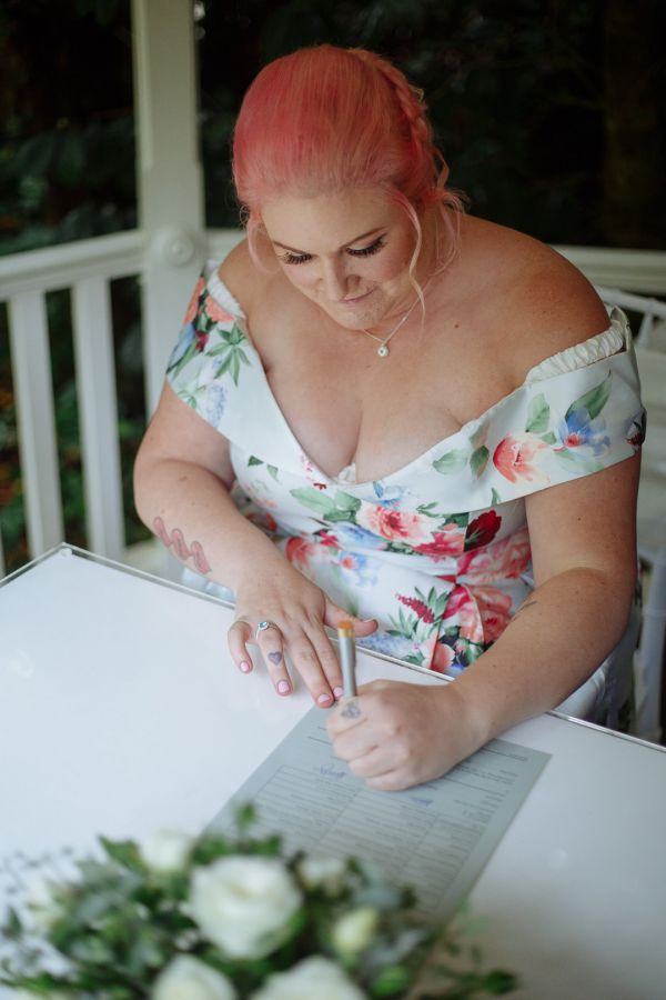 Bec and Shaun's wedding day in Kallista, frame 157