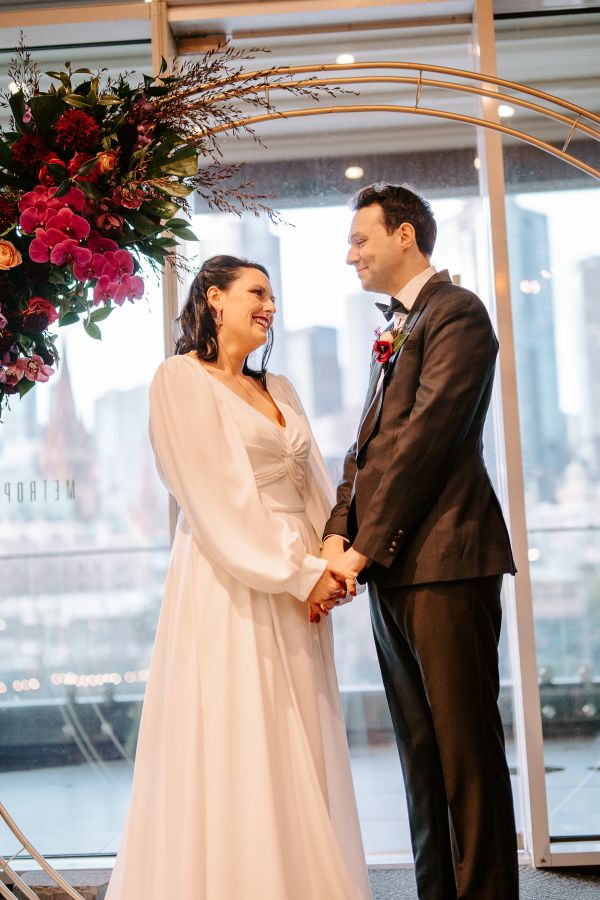 Rebecca and Geordie's wedding day in Southbank, frame 007