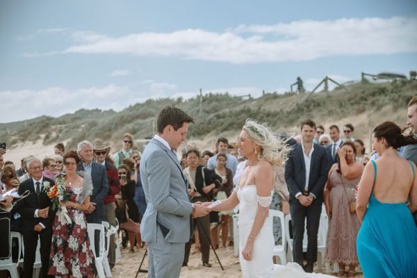 St Andrews Beach Recreation Hall wedding, Simone and Sam, frame 077