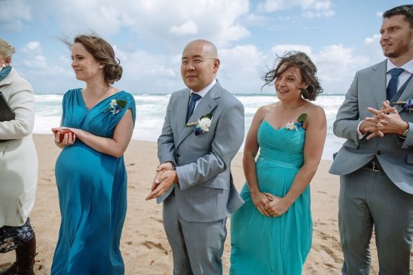 St Andrews Beach Recreation Hall wedding, Simone and Sam, frame 095