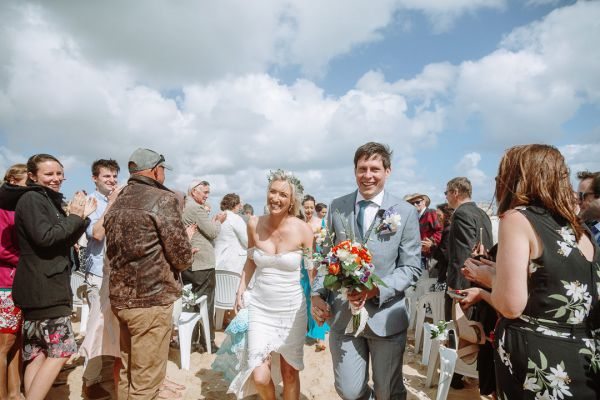 St Andrews Beach Recreation Hall wedding, Simone and Sam, frame 098