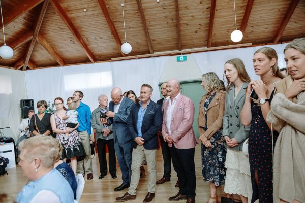 St Andrews Beach Recreation Hall wedding, Simone and Sam, frame 107