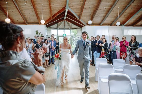 St Andrews Beach Recreation Hall wedding, Simone and Sam, frame 110