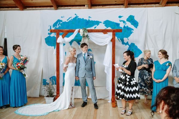 St Andrews Beach Recreation Hall wedding, Simone and Sam, frame 113
