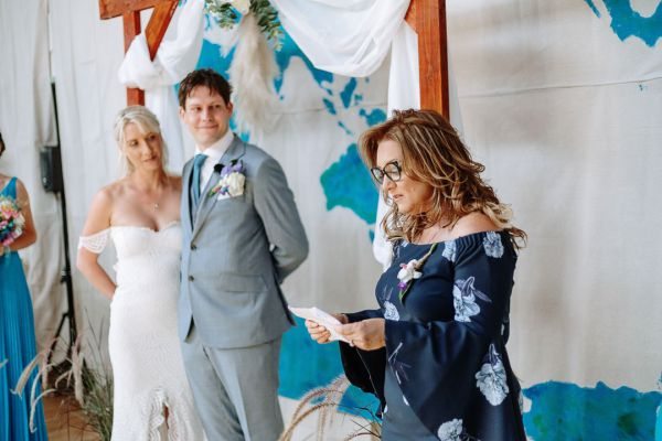 St Andrews Beach Recreation Hall wedding, Simone and Sam, frame 134