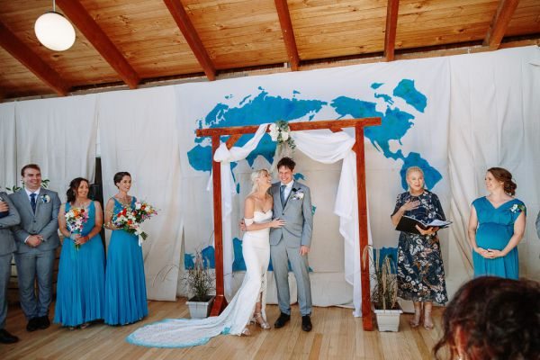 St Andrews Beach Recreation Hall wedding, Simone and Sam, frame 152