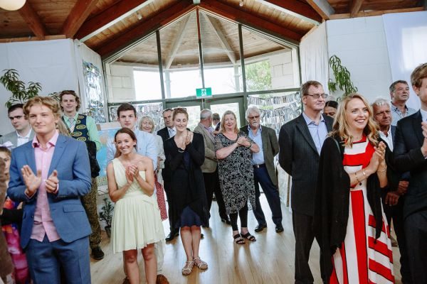 St Andrews Beach Recreation Hall wedding, Simone and Sam, frame 155