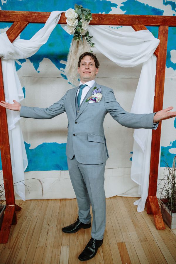 St Andrews Beach Recreation Hall wedding, Simone and Sam, frame 179