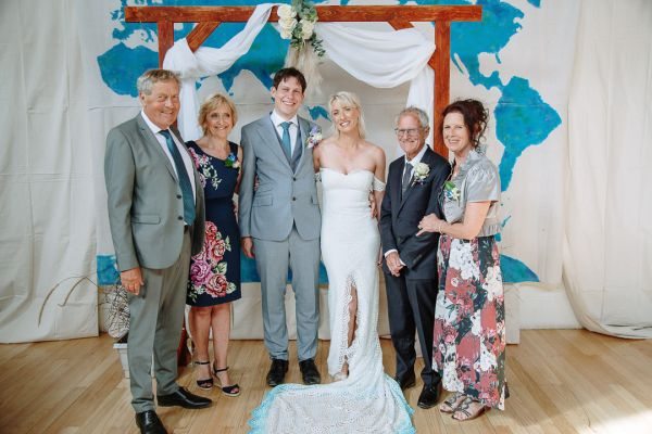 St Andrews Beach Recreation Hall wedding, Simone and Sam, frame 185