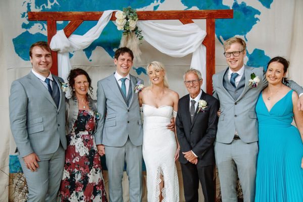 St Andrews Beach Recreation Hall wedding, Simone and Sam, frame 188