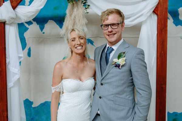 Simone and Sam's wedding day in St Andrews Beach, frame 196