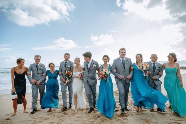 Simone and Sam's wedding day in St Andrews Beach, frame 205