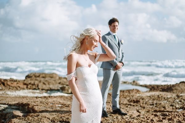 Simone and Sam's wedding day in St Andrews Beach, frame 223