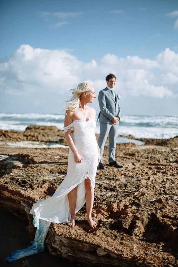 St Andrews Beach Recreation Hall wedding, Simone and Sam, frame 224