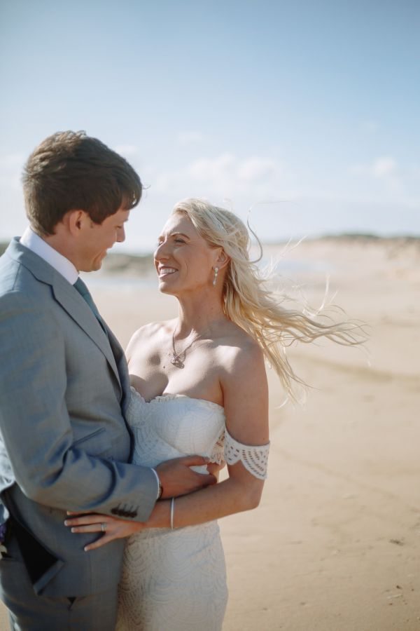 Simone and Sam's wedding day in St Andrews Beach, frame 232