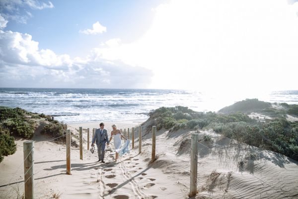 Simone and Sam's wedding day in St Andrews Beach, frame 238
