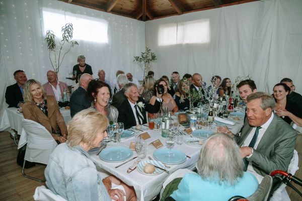 St Andrews Beach Recreation Hall wedding, Simone and Sam, frame 291
