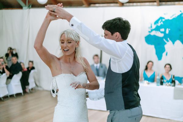 St Andrews Beach Recreation Hall wedding, Simone and Sam, frame 306