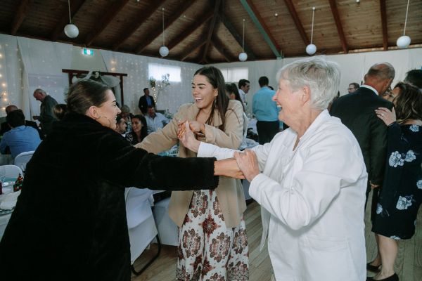 Simone and Sam's wedding day in St Andrews Beach, frame 344